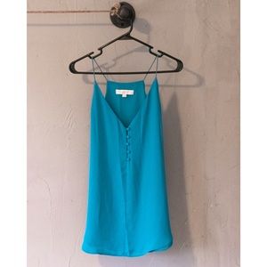 LOFT Covered Button Teal Strappy Cami